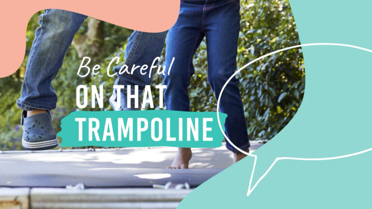 Kids jumping on trampoline Motion graphic ad campaign still frame